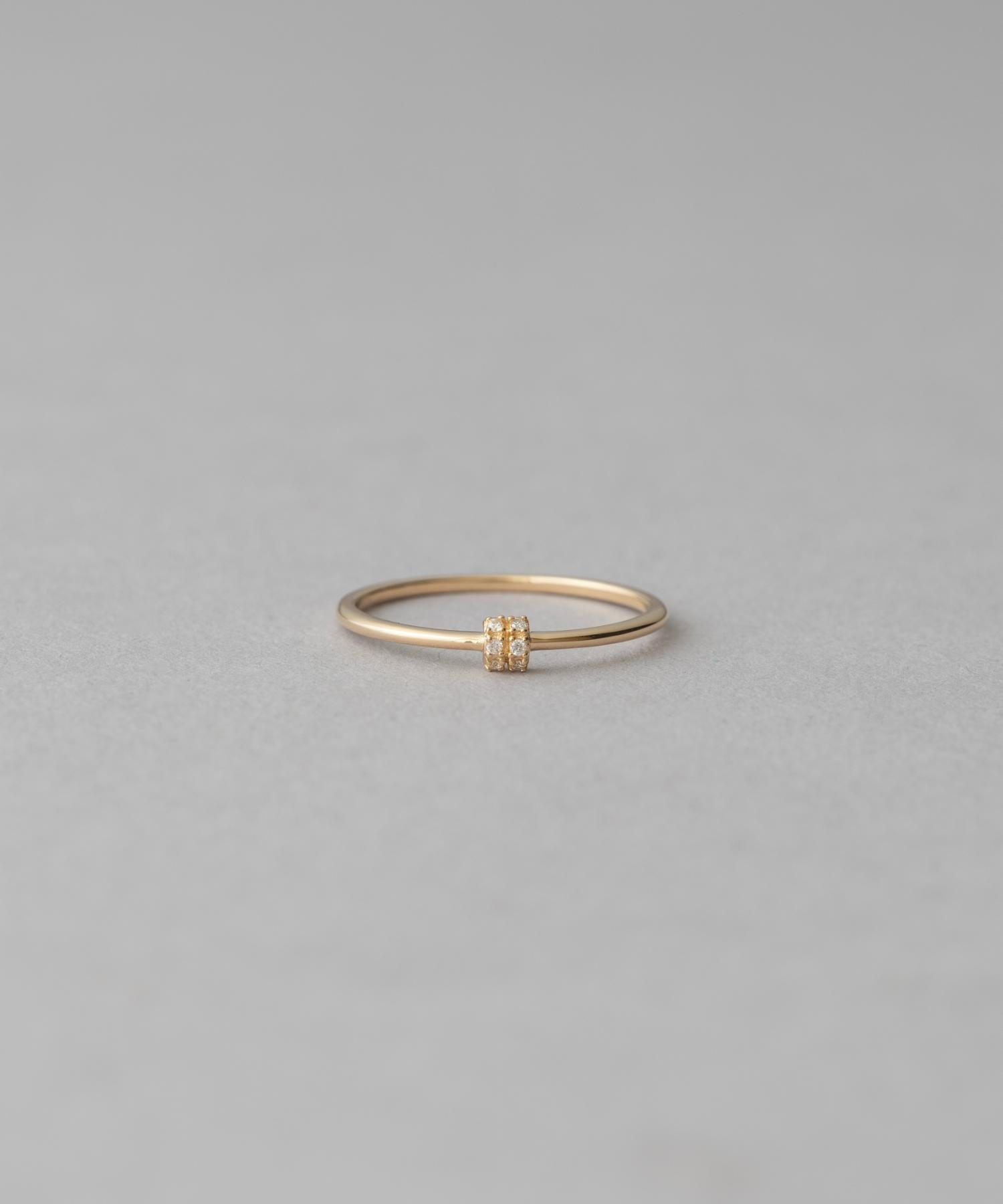 ete｜[レイヤード] K10YG ムーンストーン/ホワイトトパーズ リング