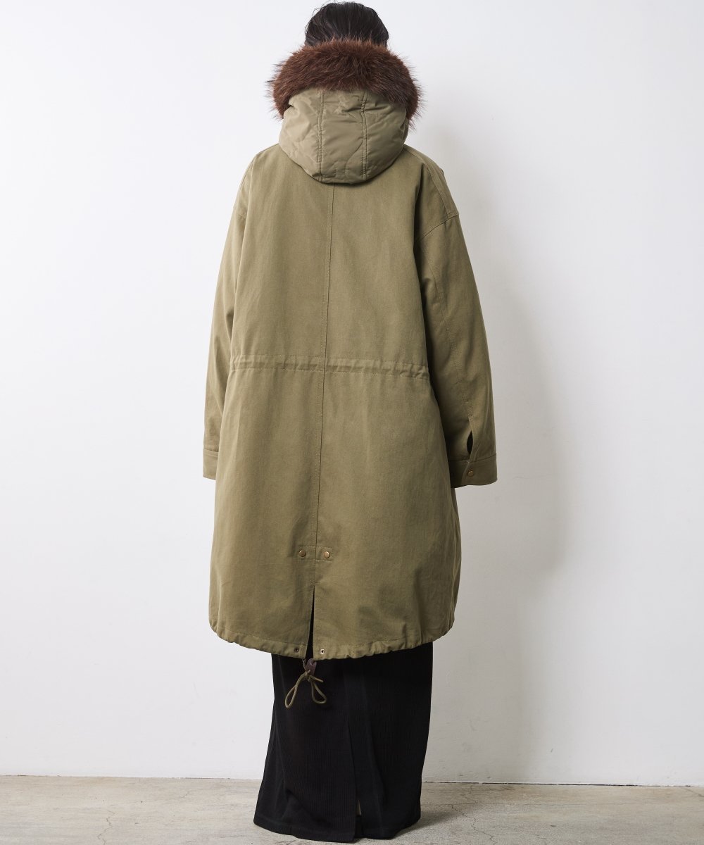 大きいサイズ✨ダーマコレクション ライナー付き モッズコート カーキ