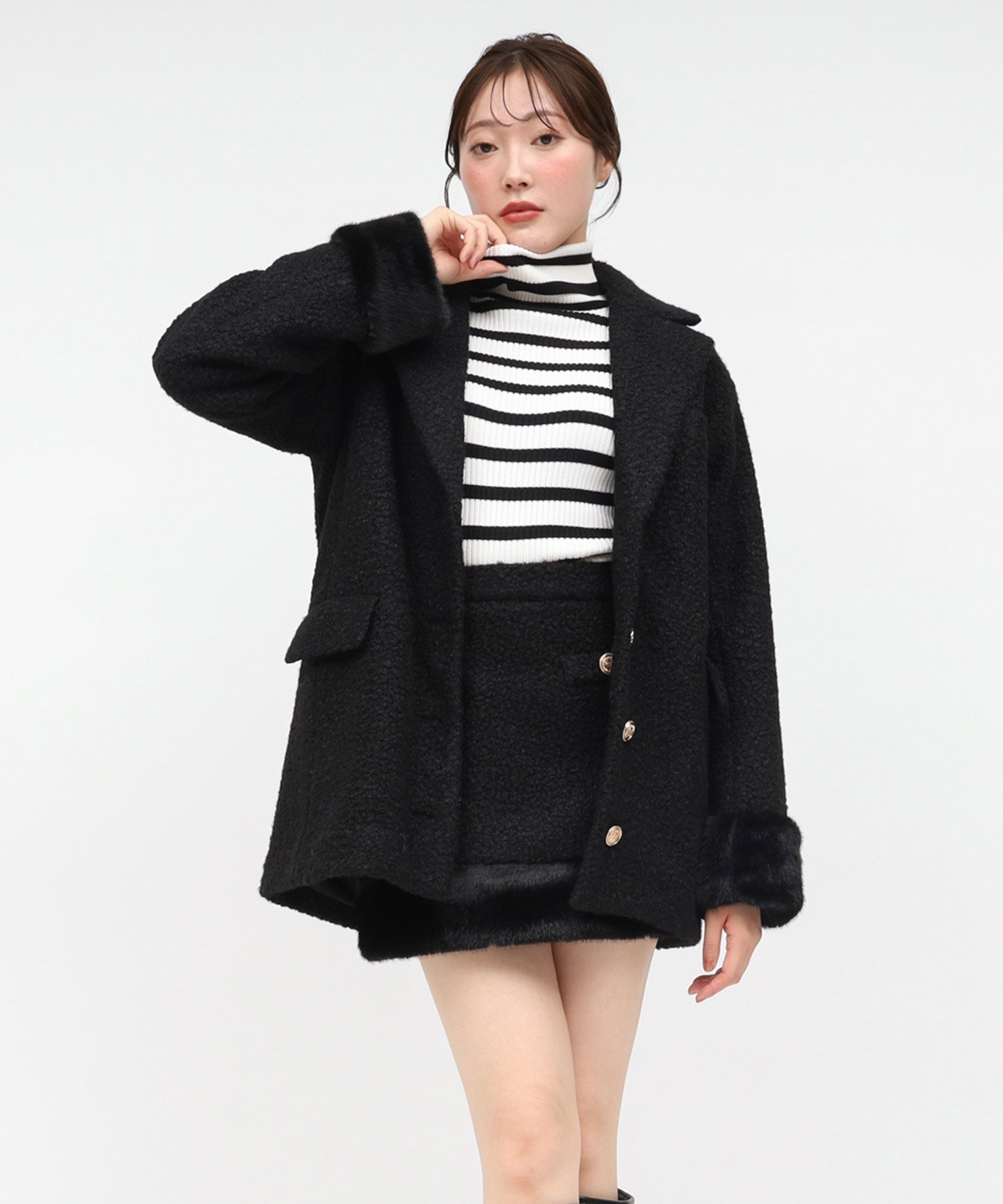 ROYAL PARTY｜ファー付テーラージャケットコート | Rakuten Fashion