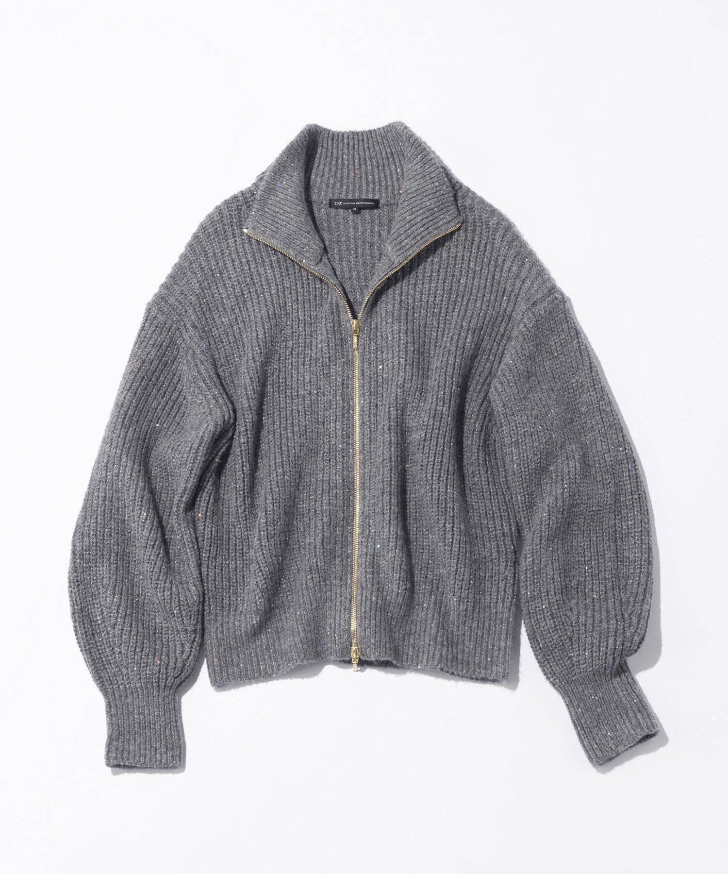 23区｜【洗える】スパンコールバルキー ダブルジップ ニットブルゾン