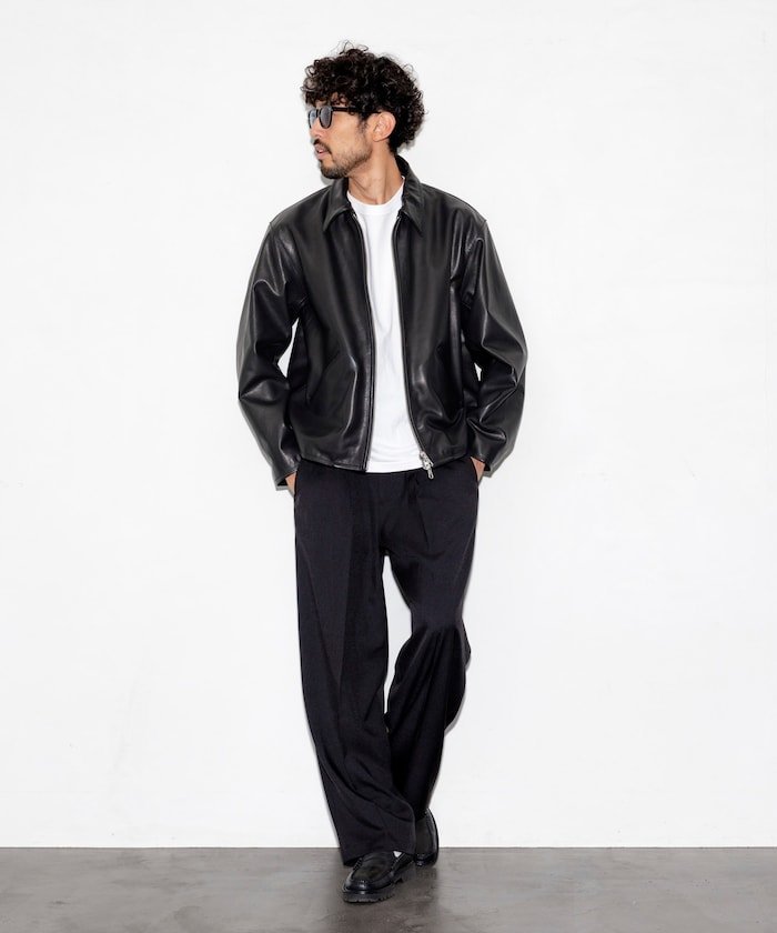 FREAK'S STORE｜Calf Leather ミニマル シングル ライダースジャケット