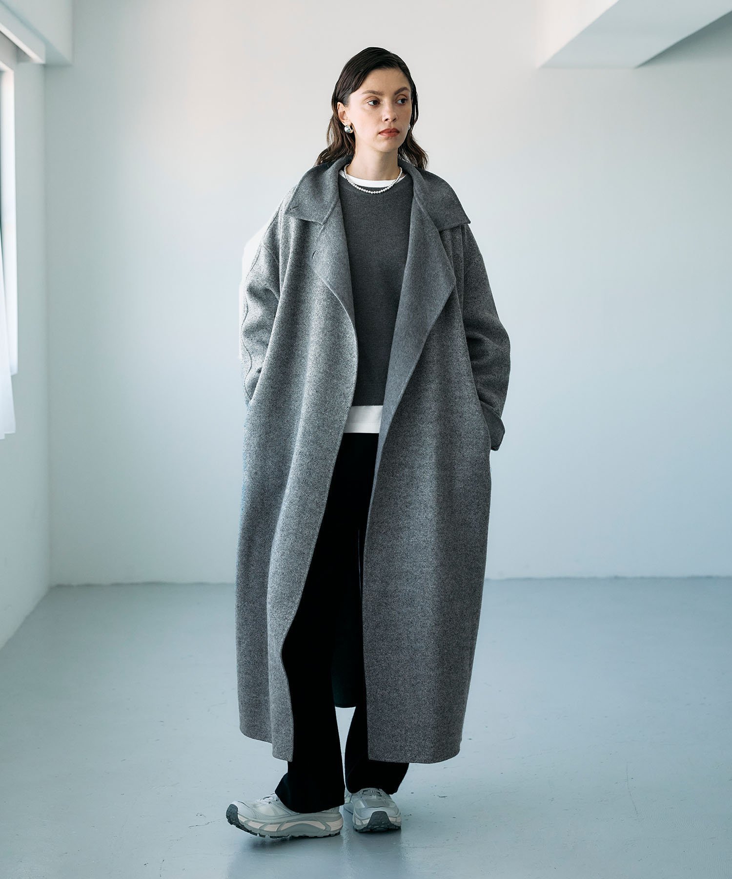 N.O.R.C｜ジーロンウールシルクネップリバーコート | Rakuten Fashion