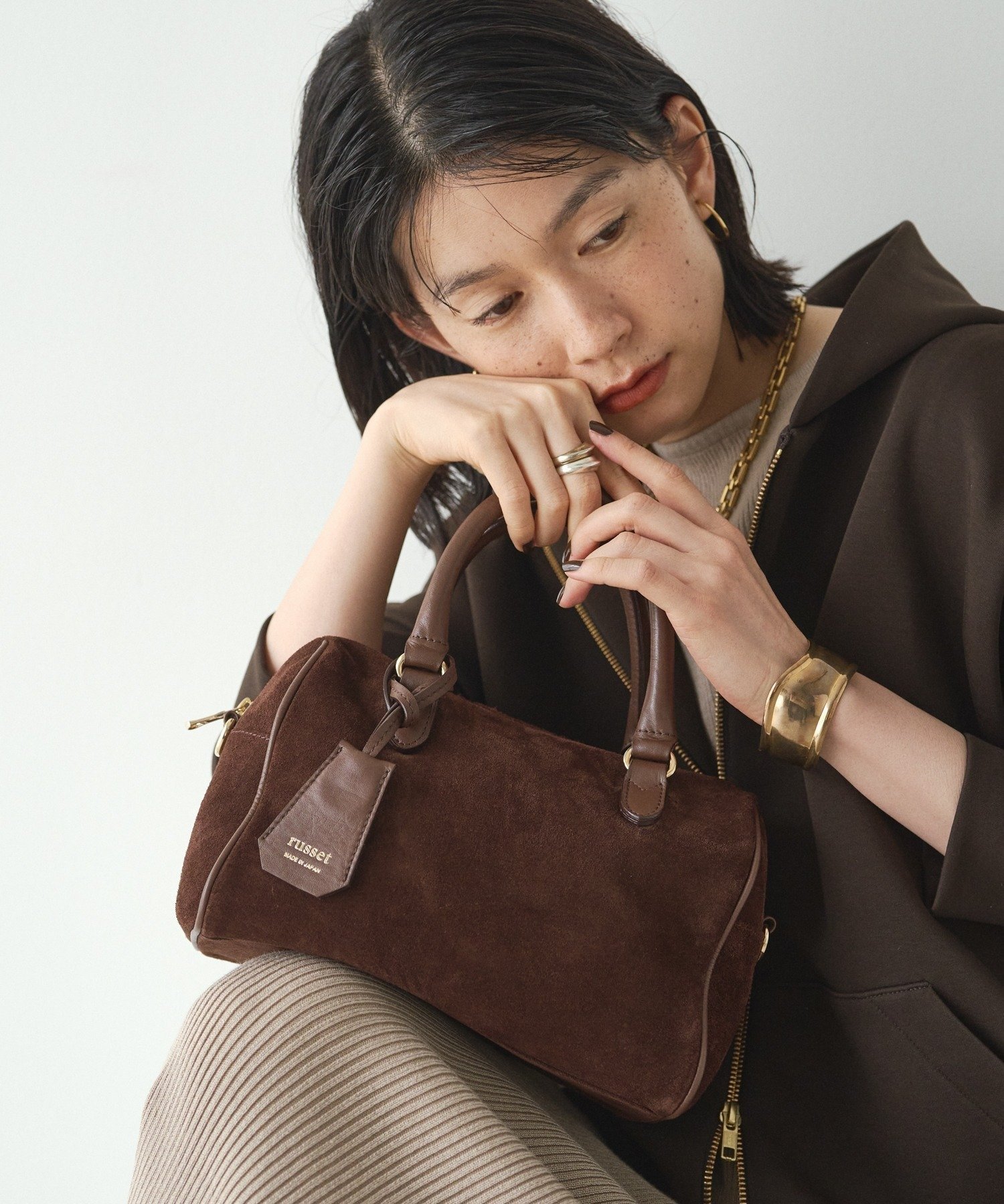 russet｜スエード2WAYミニボストンバッグ | Rakuten Fashion(楽天