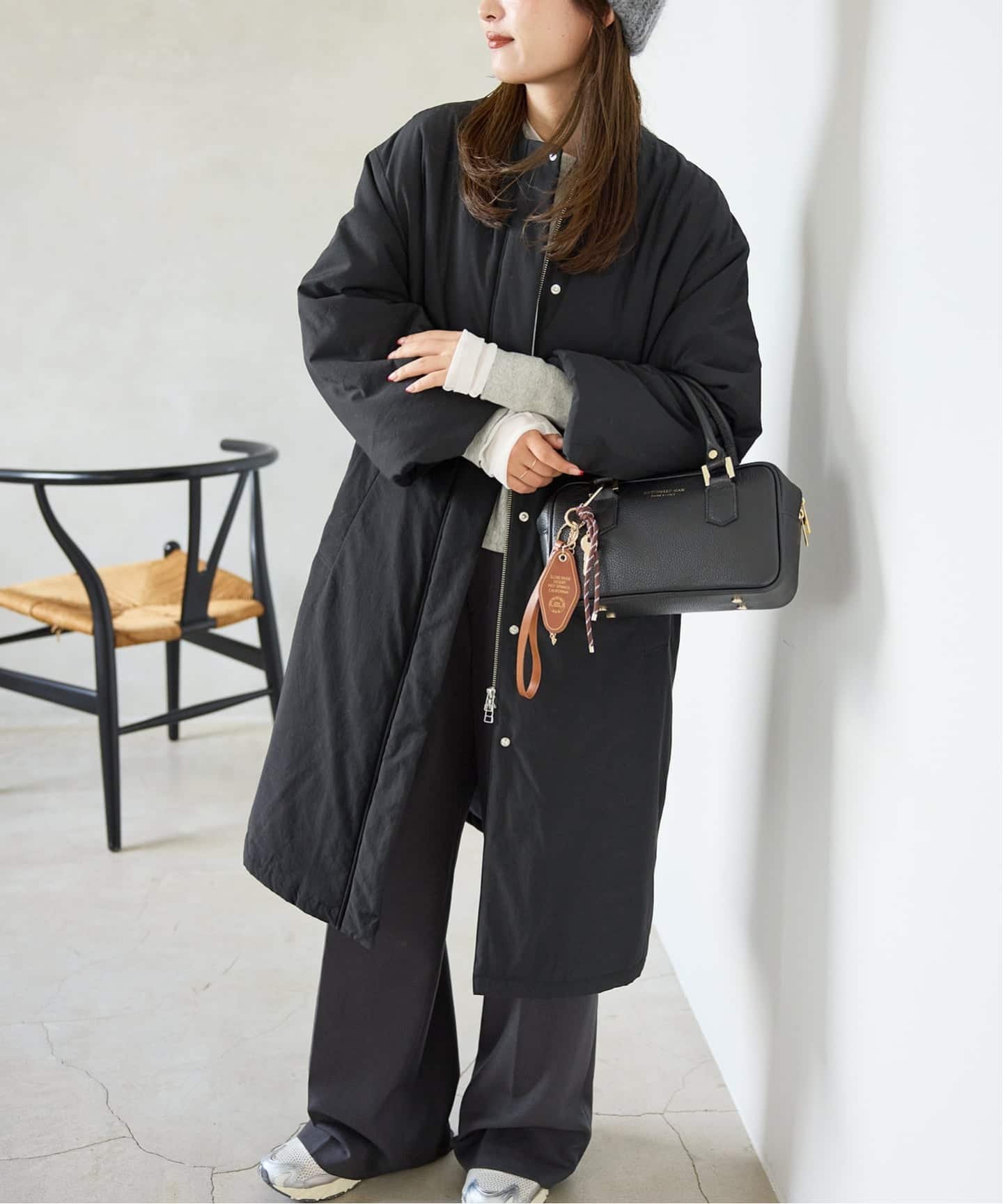 SLOBE IENA｜《ストール付き/WEB限定》中綿ストール付きノーカラー