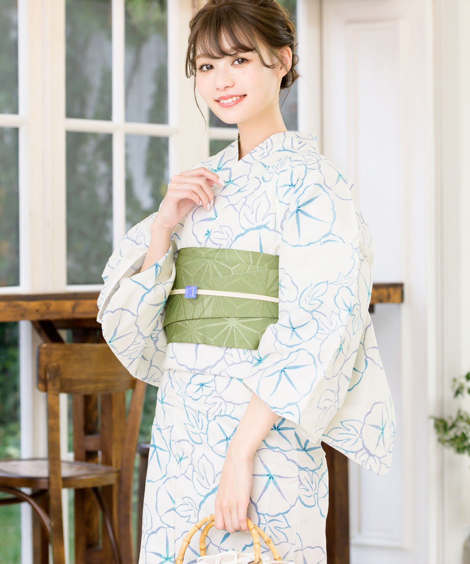 utatane｜utatane/(W)高級変わり織り浴衣3点セット 先染め風ベージュに