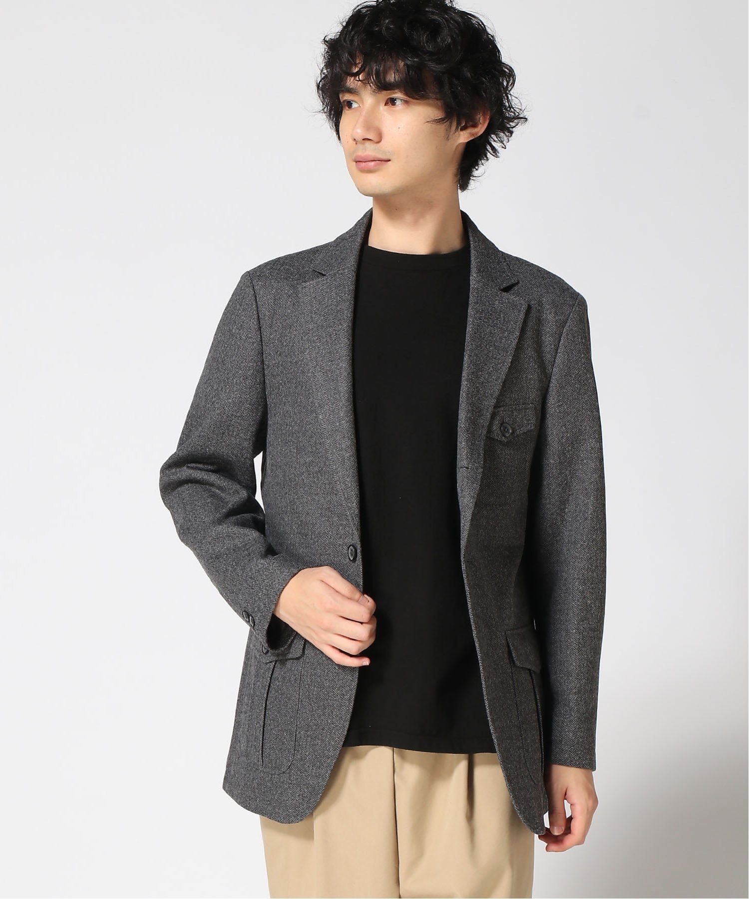 CROCODILE｜(M)ヘリンボーン テーラード ジャケット | Rakuten Fashion