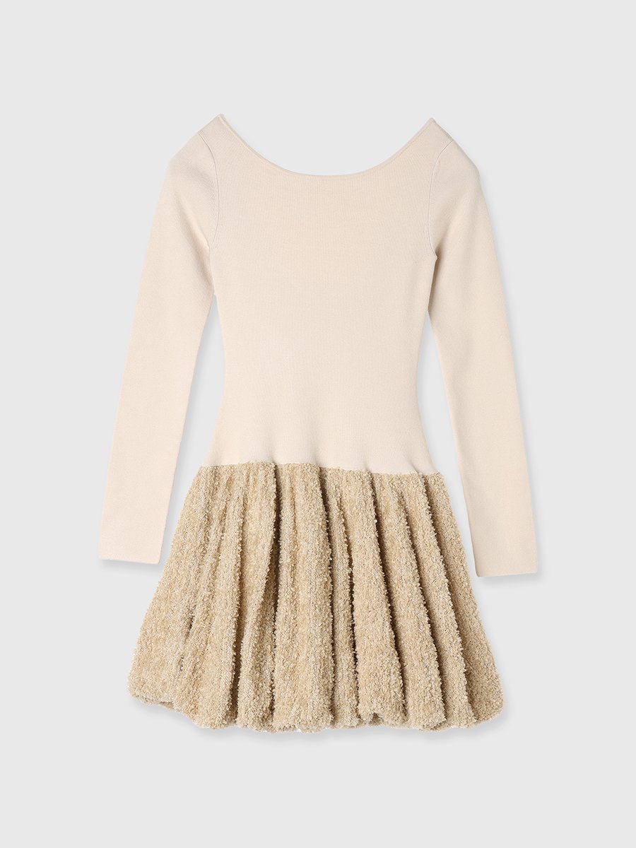 EIMY ISTOIRE｜ボートネックバルーンニットミニワンピース | Rakuten