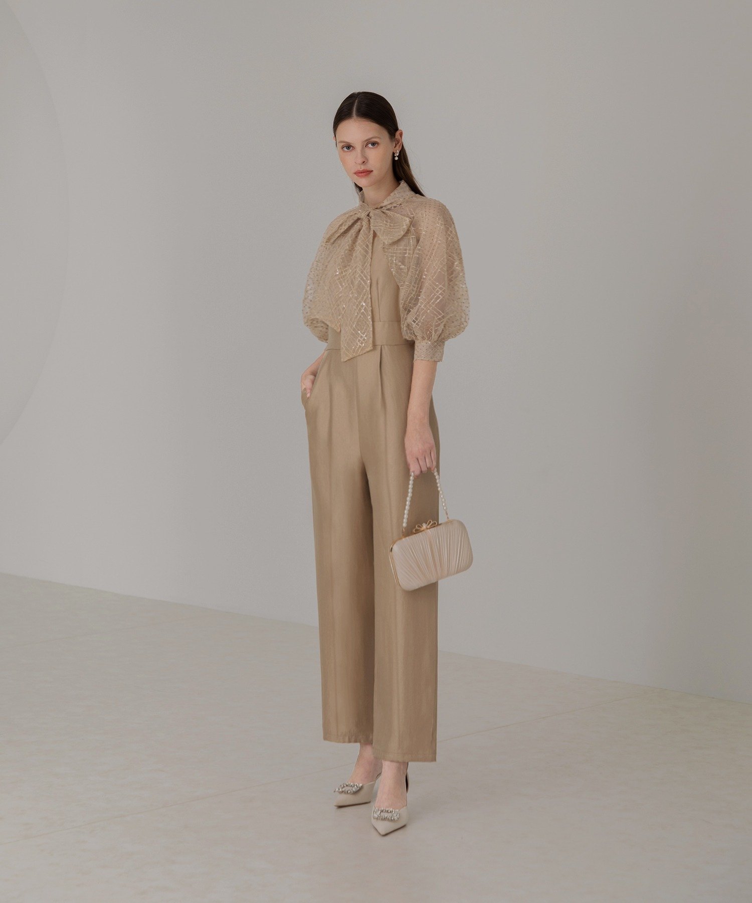 Leja｜LEJA-アシンメトリーティアードフリル3WAYベロアIライン