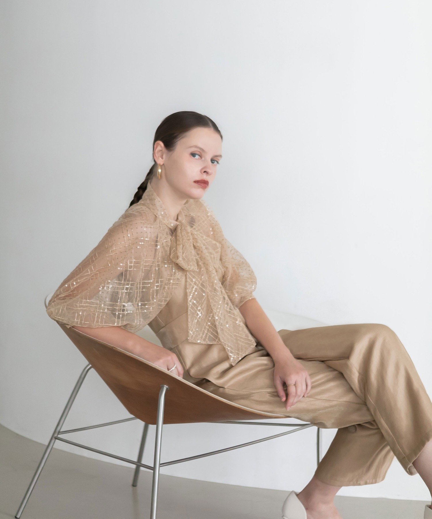 Leja｜LEJA-アシンメトリーティアードフリル3WAYベロアIライン