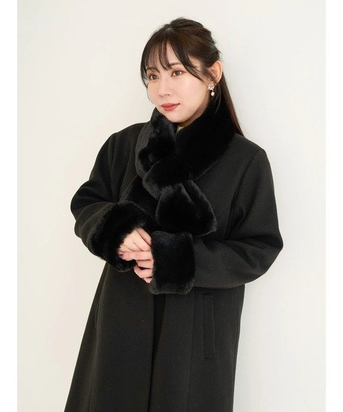 Re-J&SUPURE｜ファーティペット付きロングコート | Rakuten Fashion