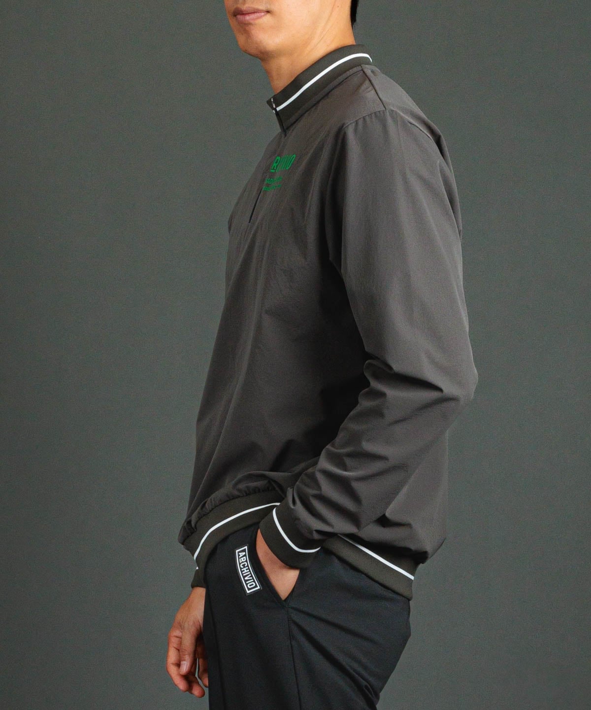 archivio｜【アルチビオ公式】【メンズ】ハーフジップリブ切替プル