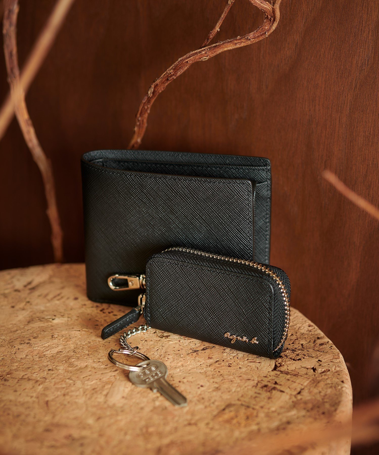 agnes b.｜レザーキーポーチ