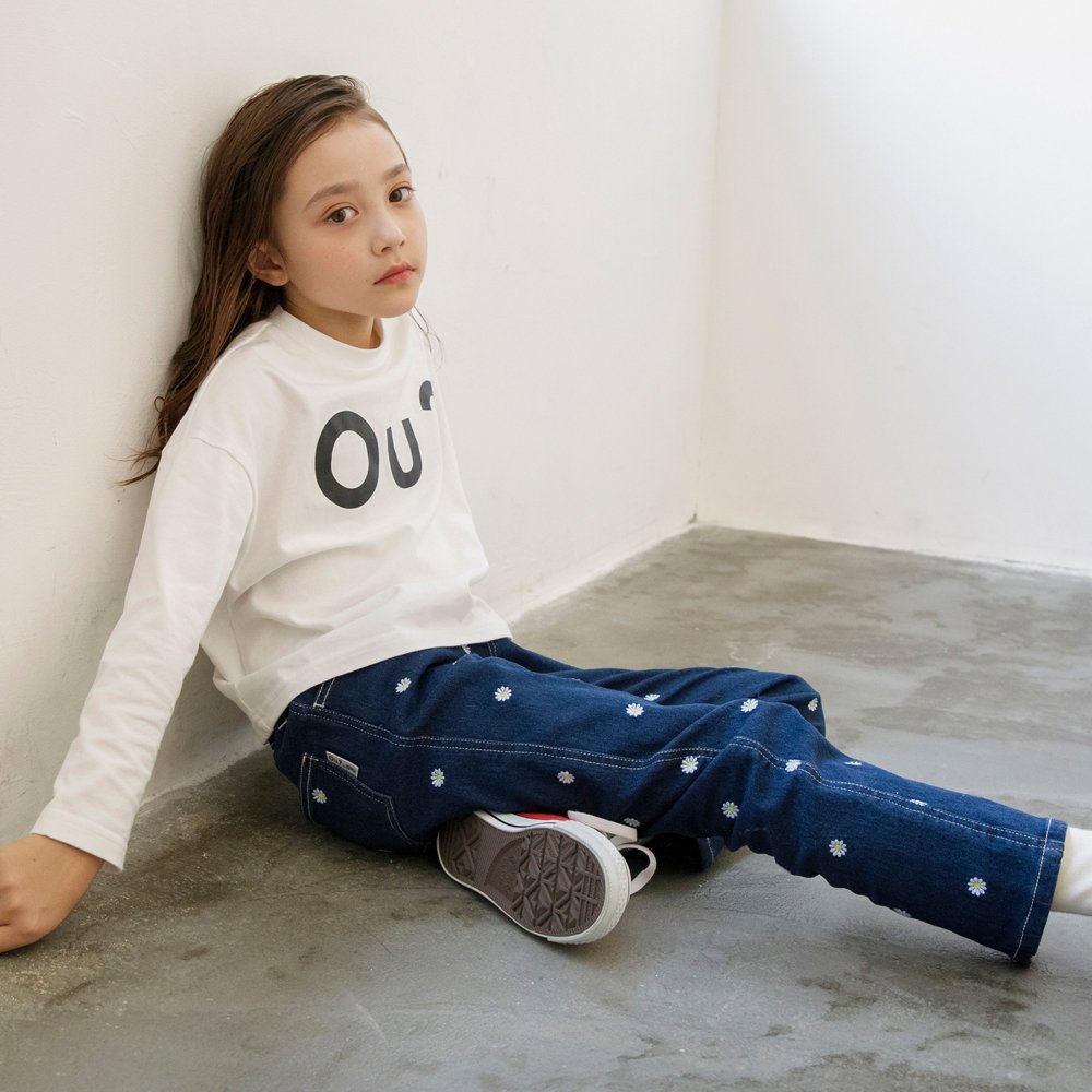 ブランシェス｜【Ou? by EDWIN】フラワー刺しゅうデニムパンツ