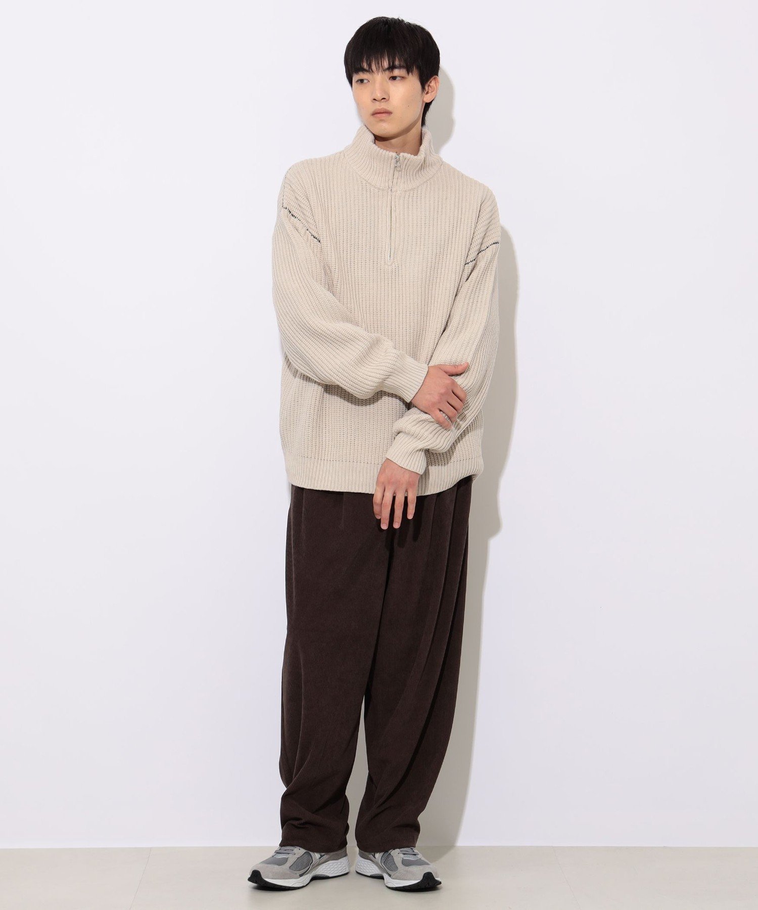 BEAMS HEART｜ハーフジップ 片畦 ニット | Rakuten Fashion(楽天