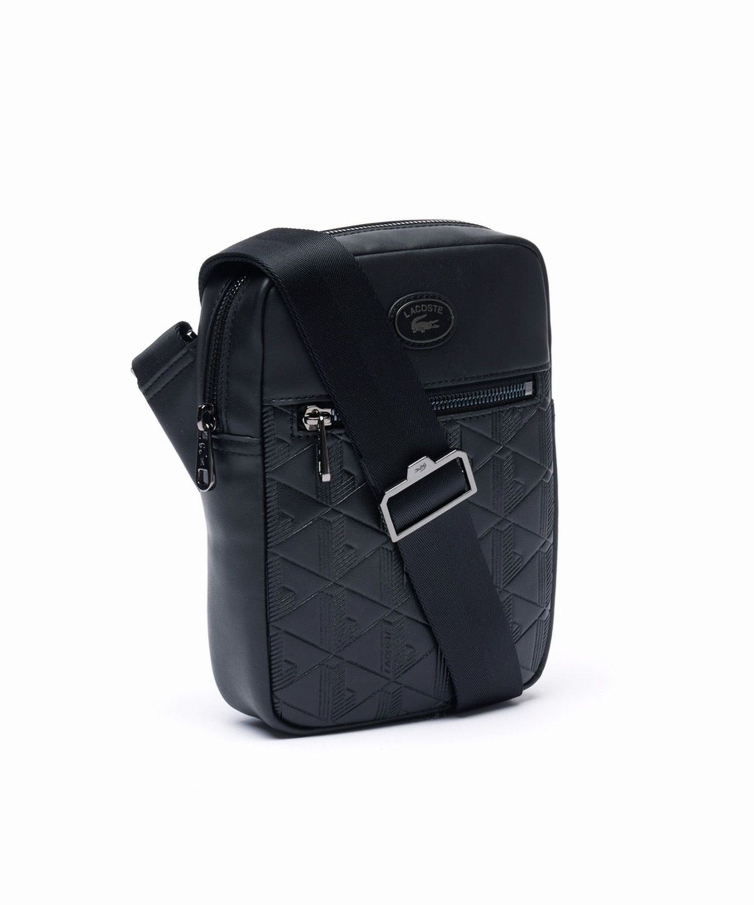 LACOSTE｜NOMOGRAMME スプレットレザー モノグラムショルダーバッグ