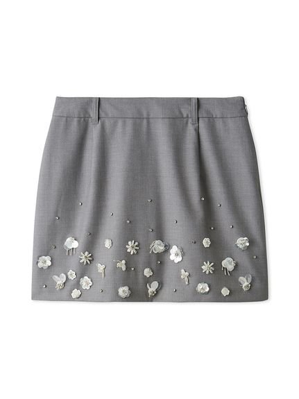 LILY BROWN｜[L.B CANDY STOCK]フラワービジューミニスカート