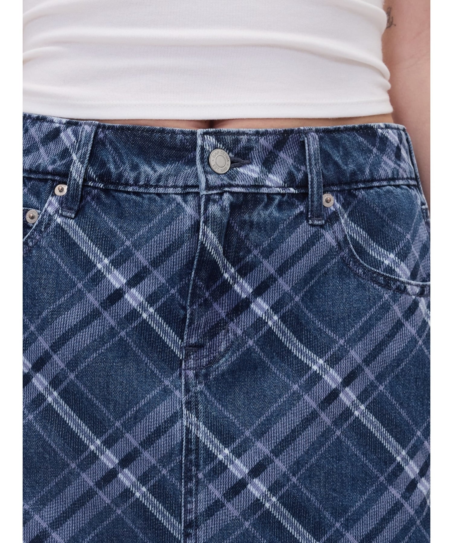 GAP｜(W)デニム プレイド ミニスカート | Rakuten Fashion(楽天