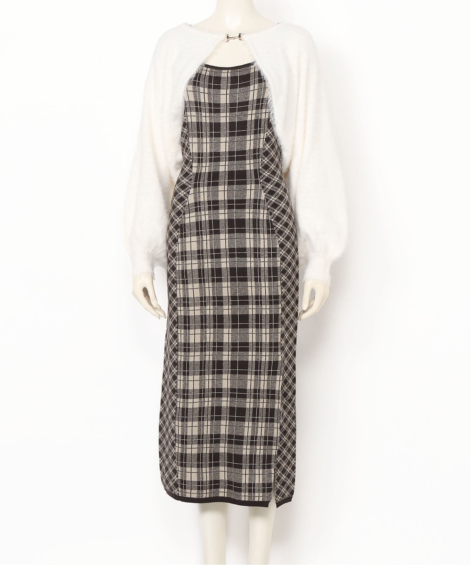 LIP SERVICE｜LIP SERVICE/(W)(WEB限定)フェザーチェックアンサンブル