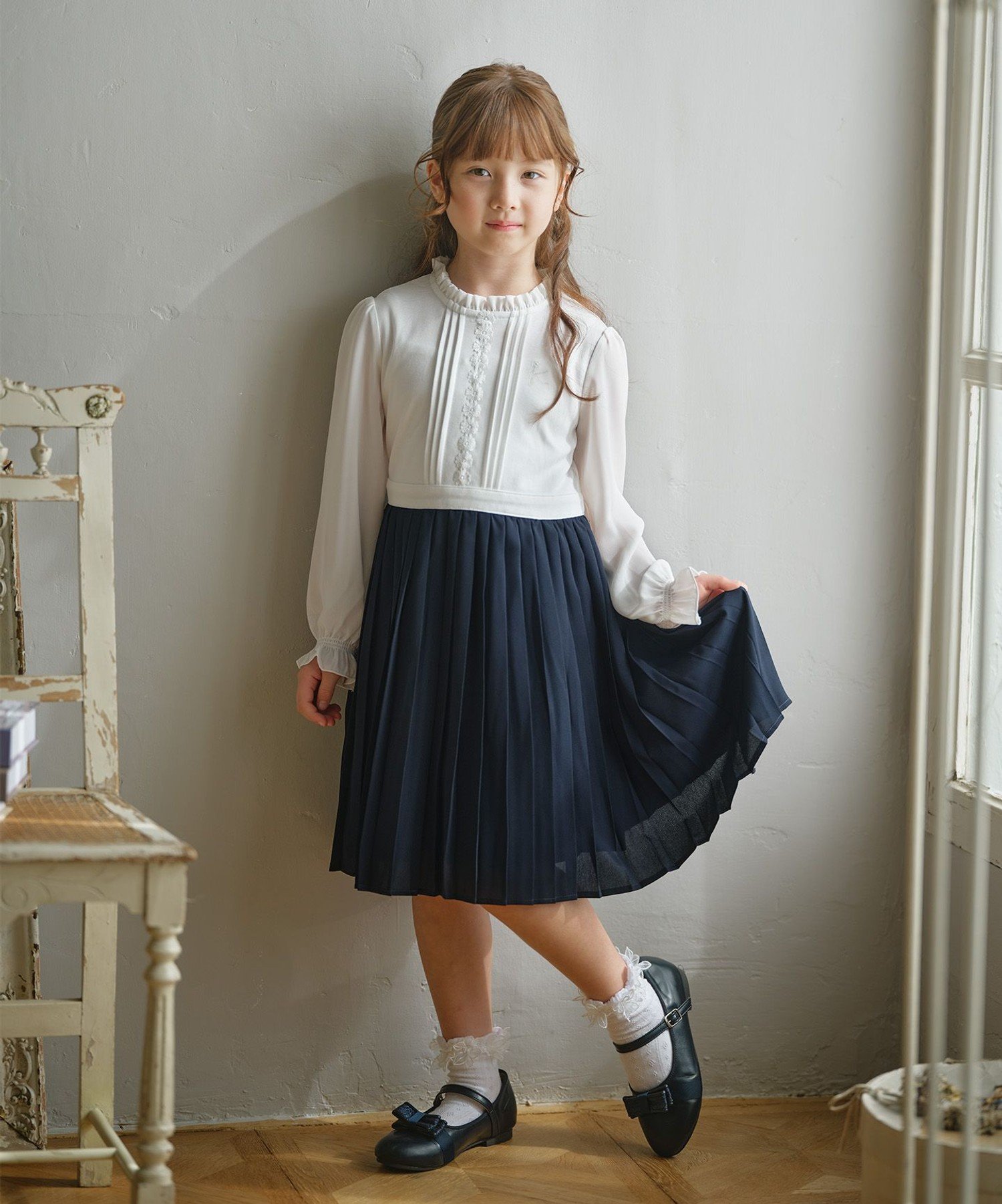 組曲｜【110-140cm】グレンチェックジャケット&プリーツワンピース