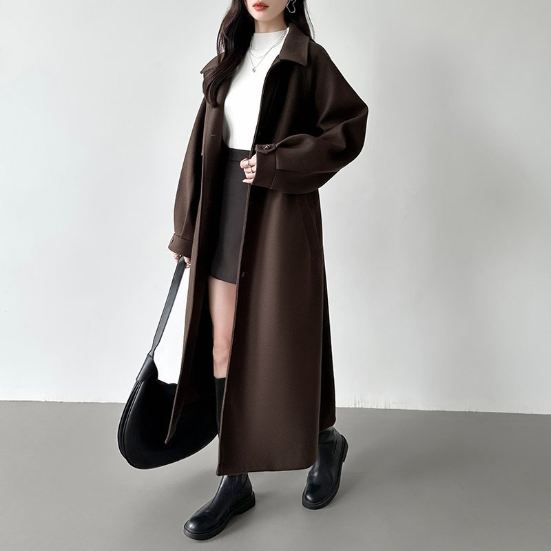COCOMOMO｜ロングコート ベルト付き 2wayスタンドカラーコート