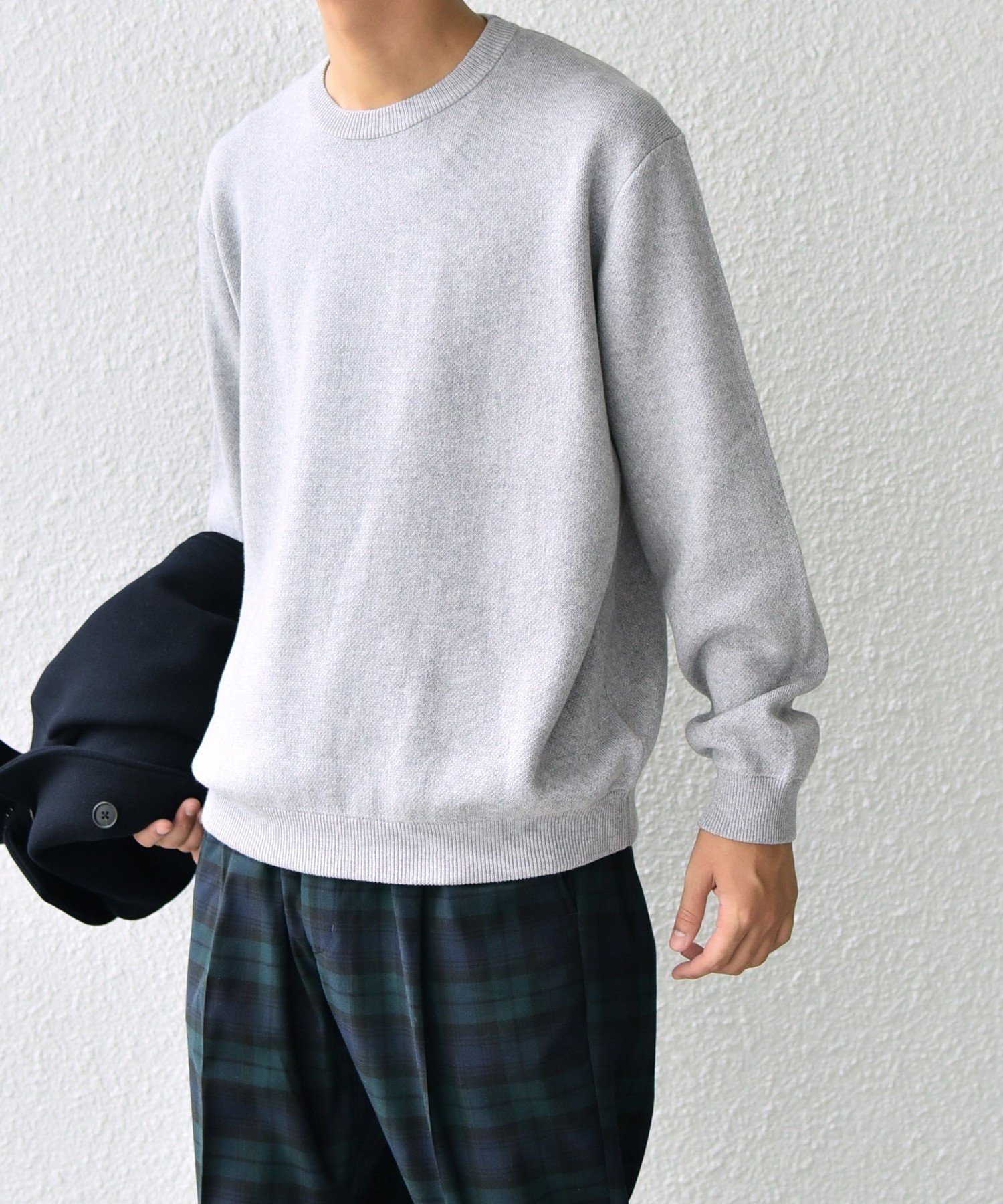 UNUSED US1290 コットンカシミヤ ニット グレー size1 UNUSED（アンユーズド） カシミアミックス コットンニット グレー - margin