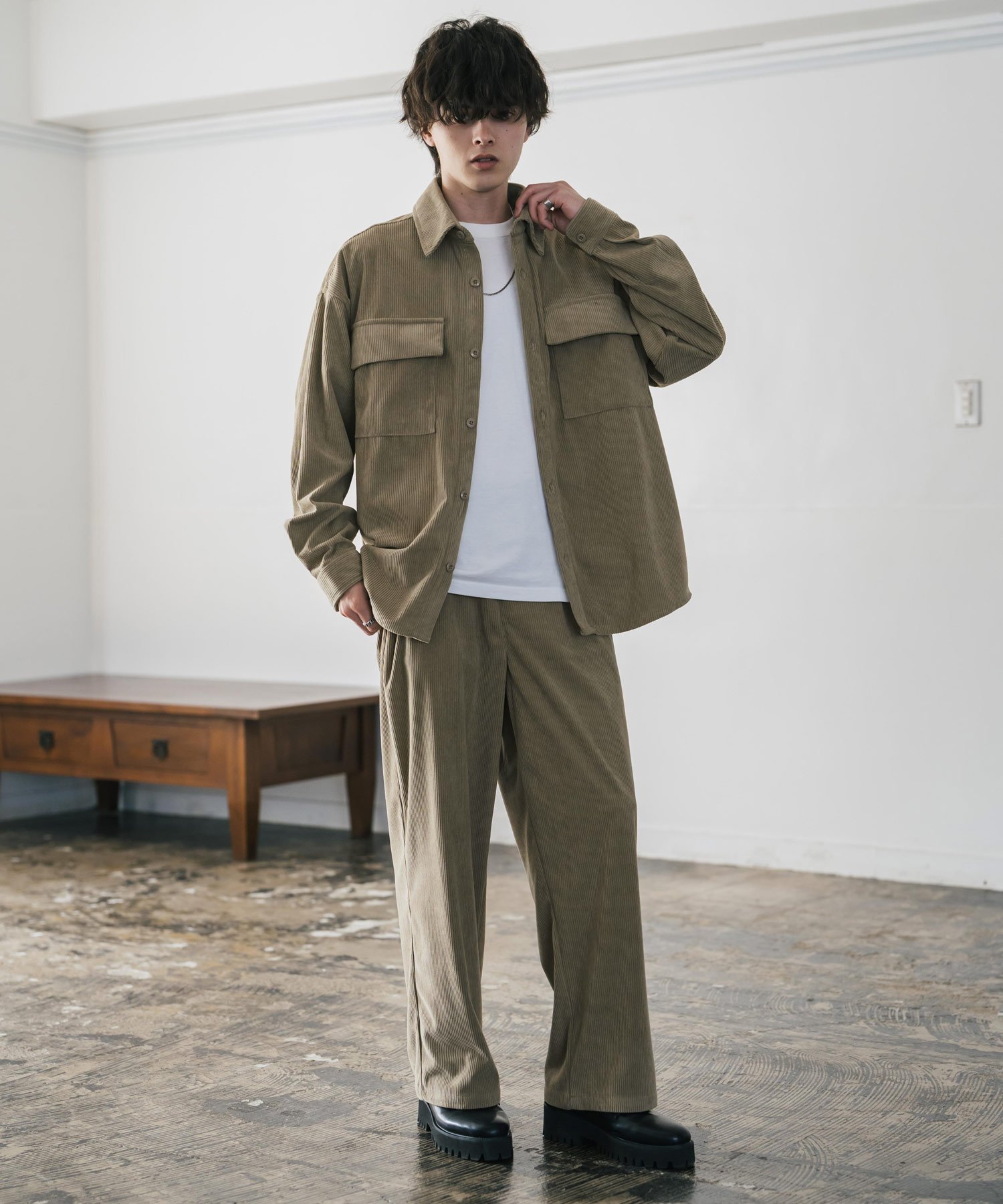 Rocky Monroe｜コーデュロイセットアップ CPOシャツジャケット&ワイド