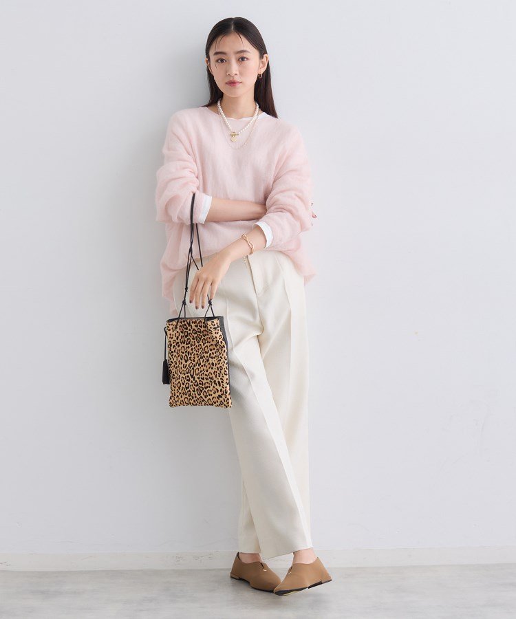 INDIVI｜【褒められパンツ/ウール調素材】ラメ混ワイドパンツ