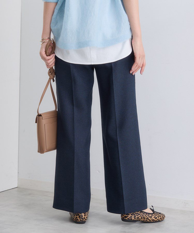 INDIVI｜【褒められパンツ/ウール調素材】ラメ混ワイドパンツ