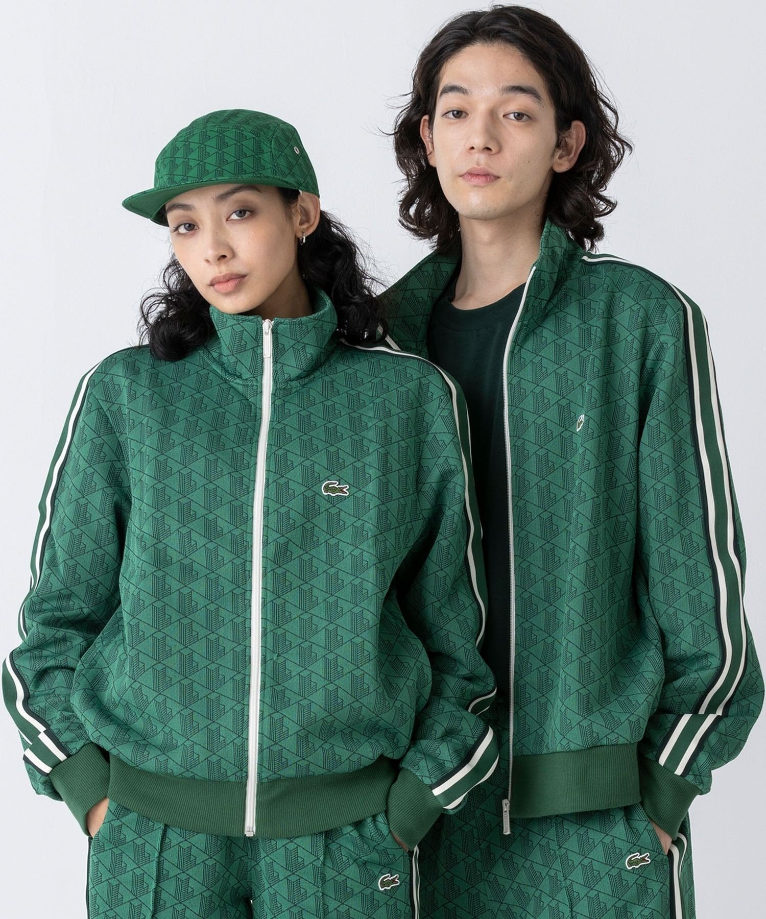 LACOSTE｜モノグラムジャカードトラックジャケット 【セットアップ対応