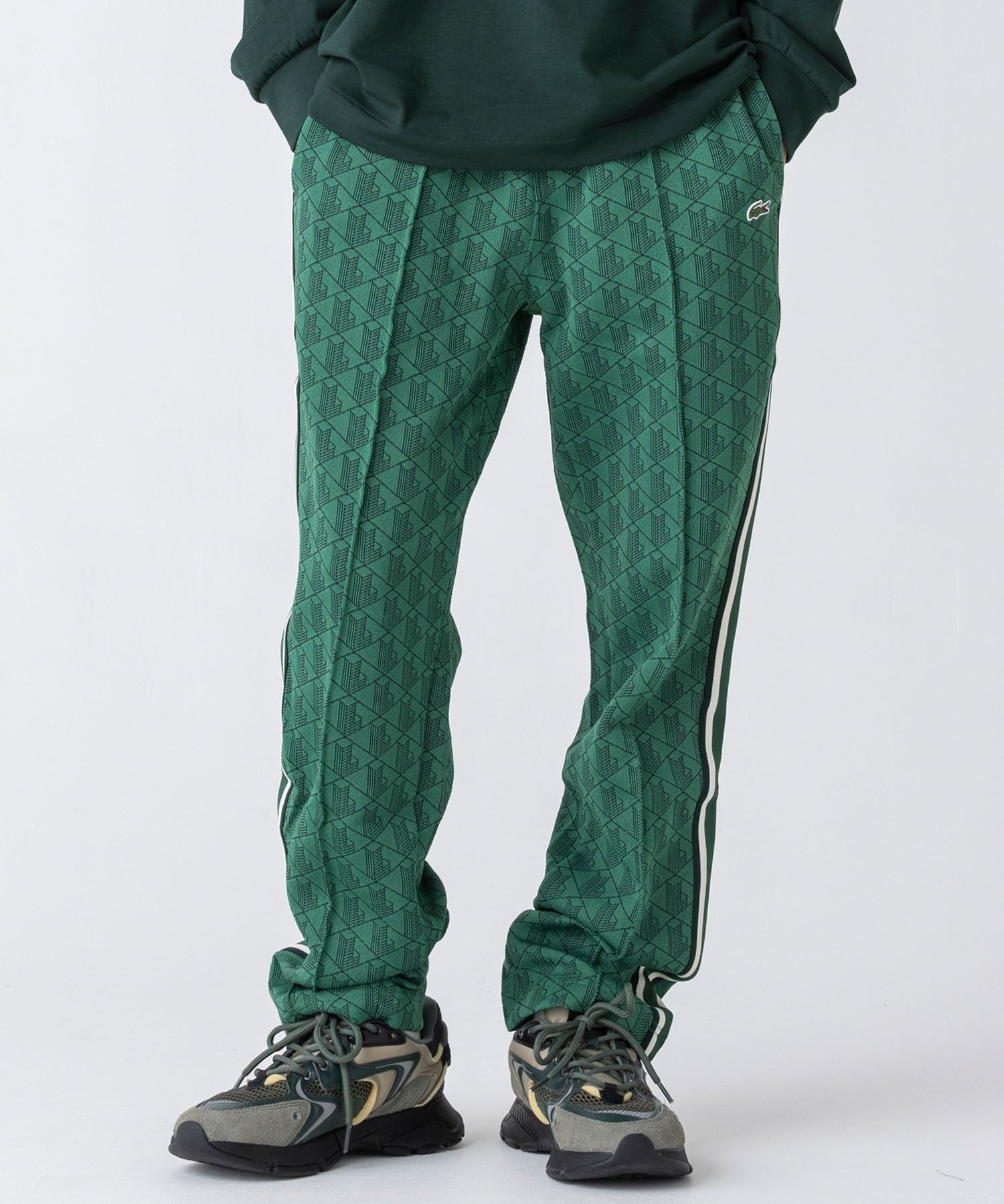 LACOSTE｜サイドテーピングモノグラムジャカードトラックパンツ
