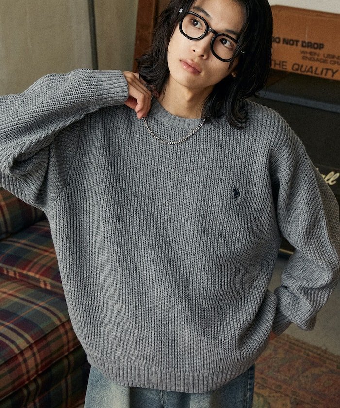 FREAK'S STORE｜別注 刺繍畔編みクルーネックニット 25AW | Rakuten