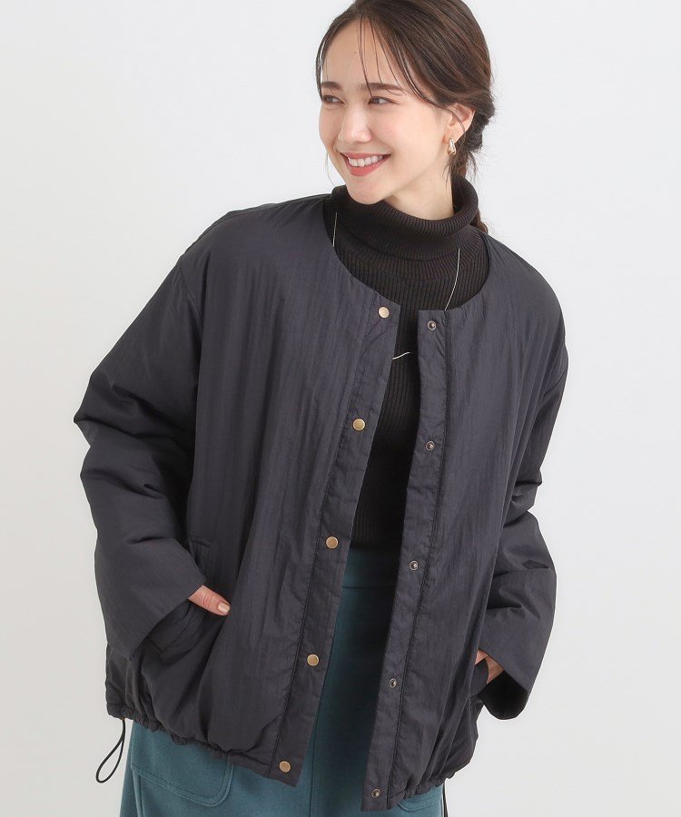 SHOO・LA・RUE｜【洗濯機可/撥水/リバーシブル】 ノーカラー中綿