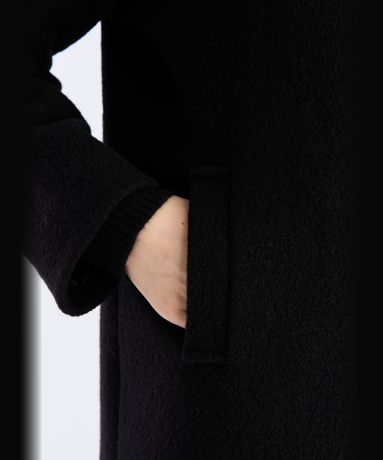 agnes b.｜ウール ジャージー スタンドカラー コート 