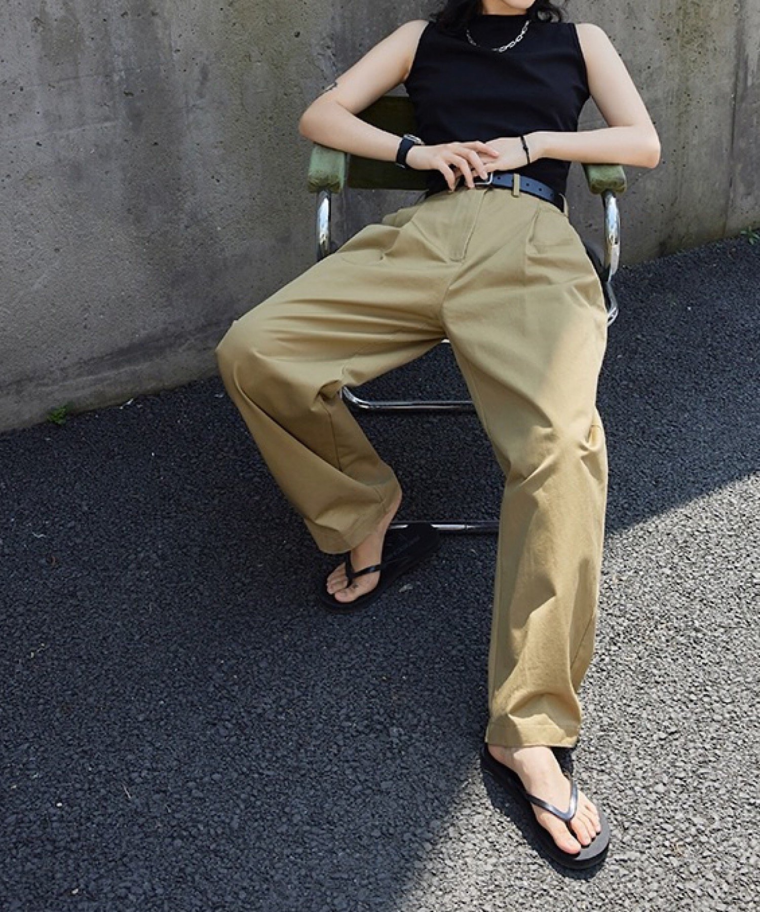 SMILE ORCHID｜タック入りワイドチノパン | Rakuten Fashion(楽天