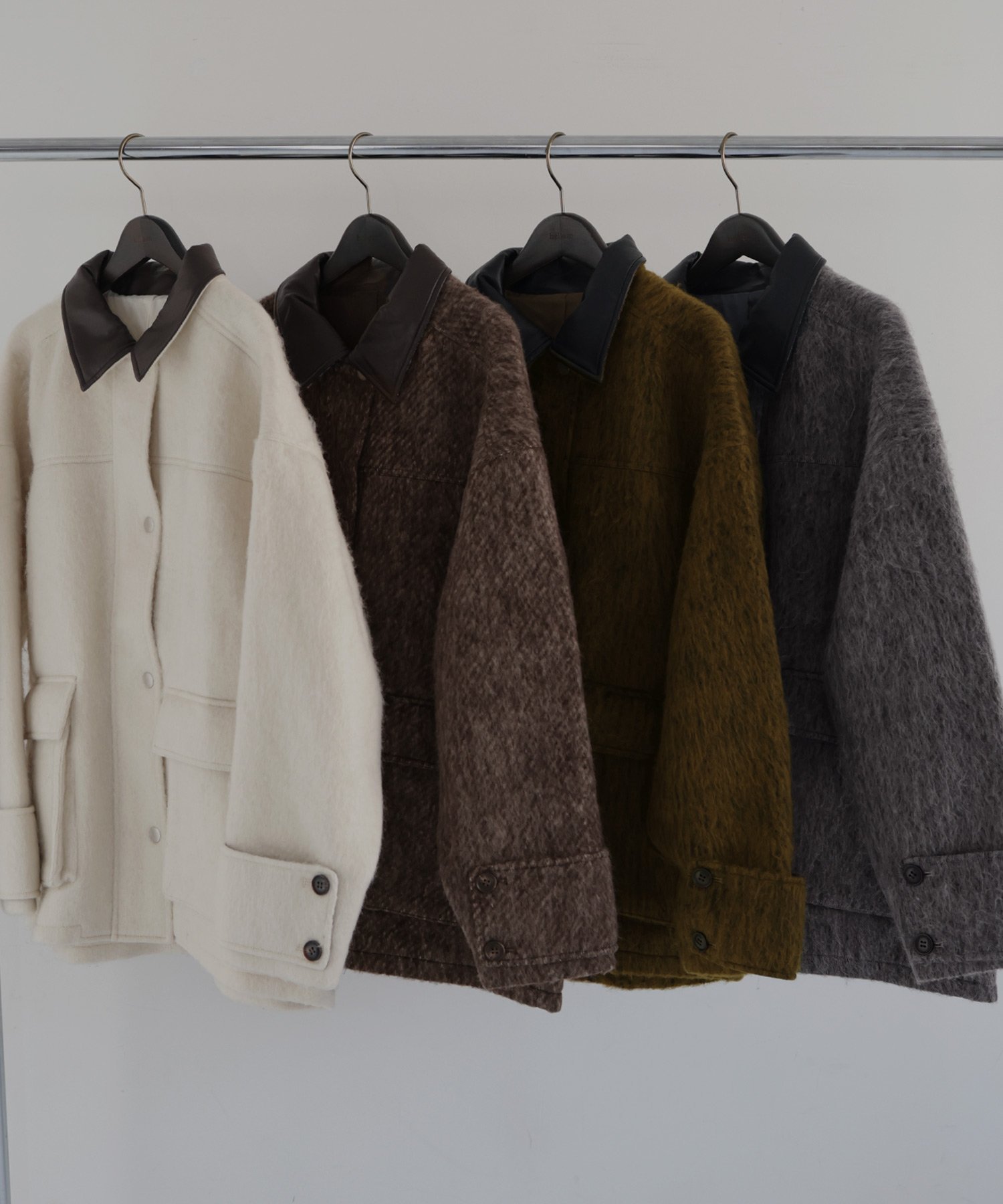 hellam｜レザーカラーシャギーコート | Rakuten Fashion(楽天