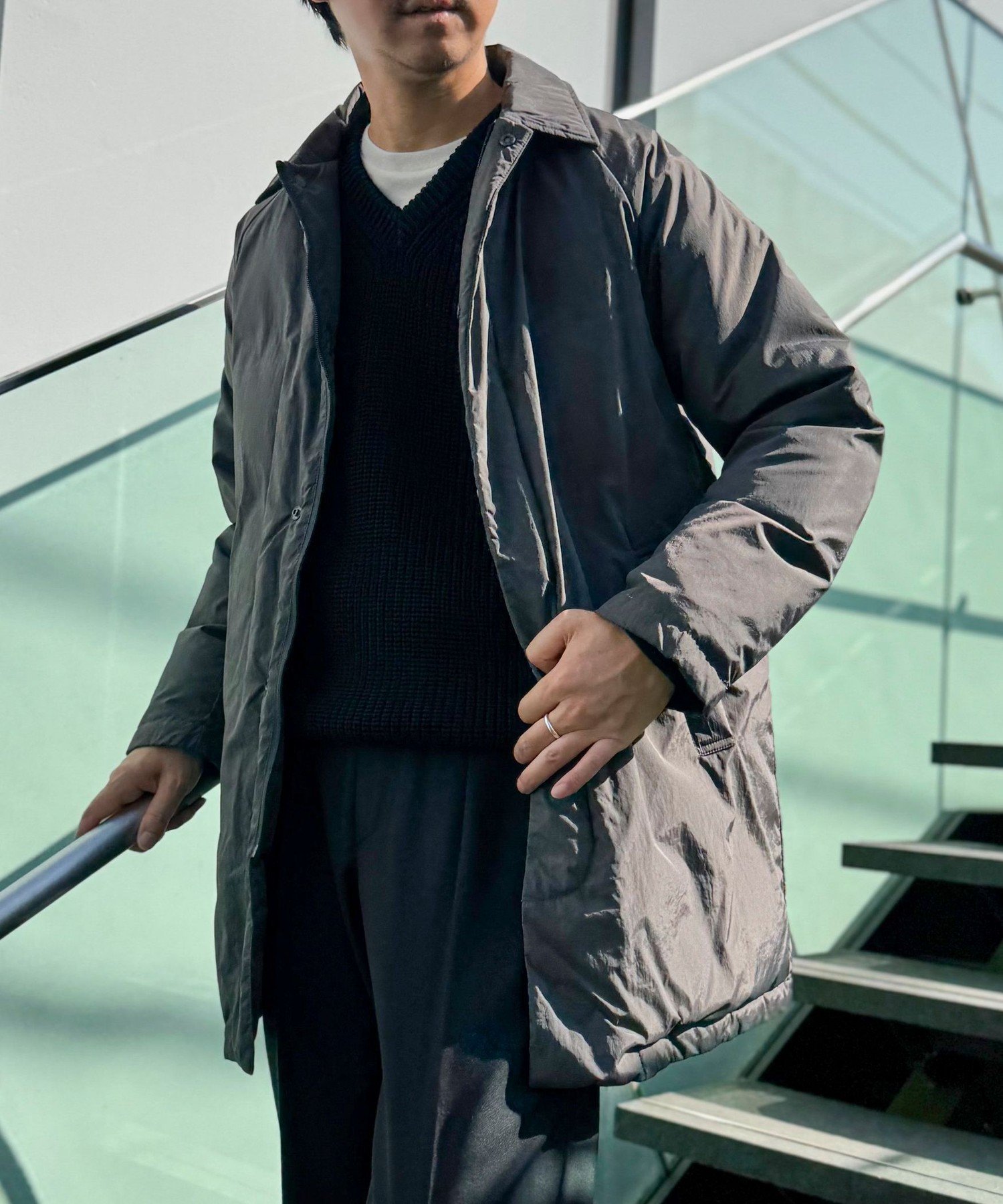 NOLLEY'S｜【TAION/タイオン】別注ダウンステンカラーコート 25AW