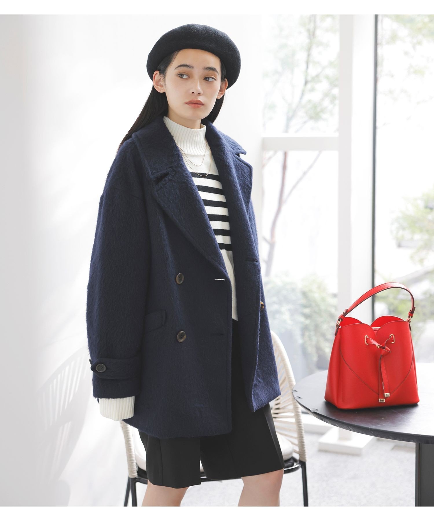 CLOCHE クロッシェ シャギーミディPコート CLOCHE（クロシェ）の