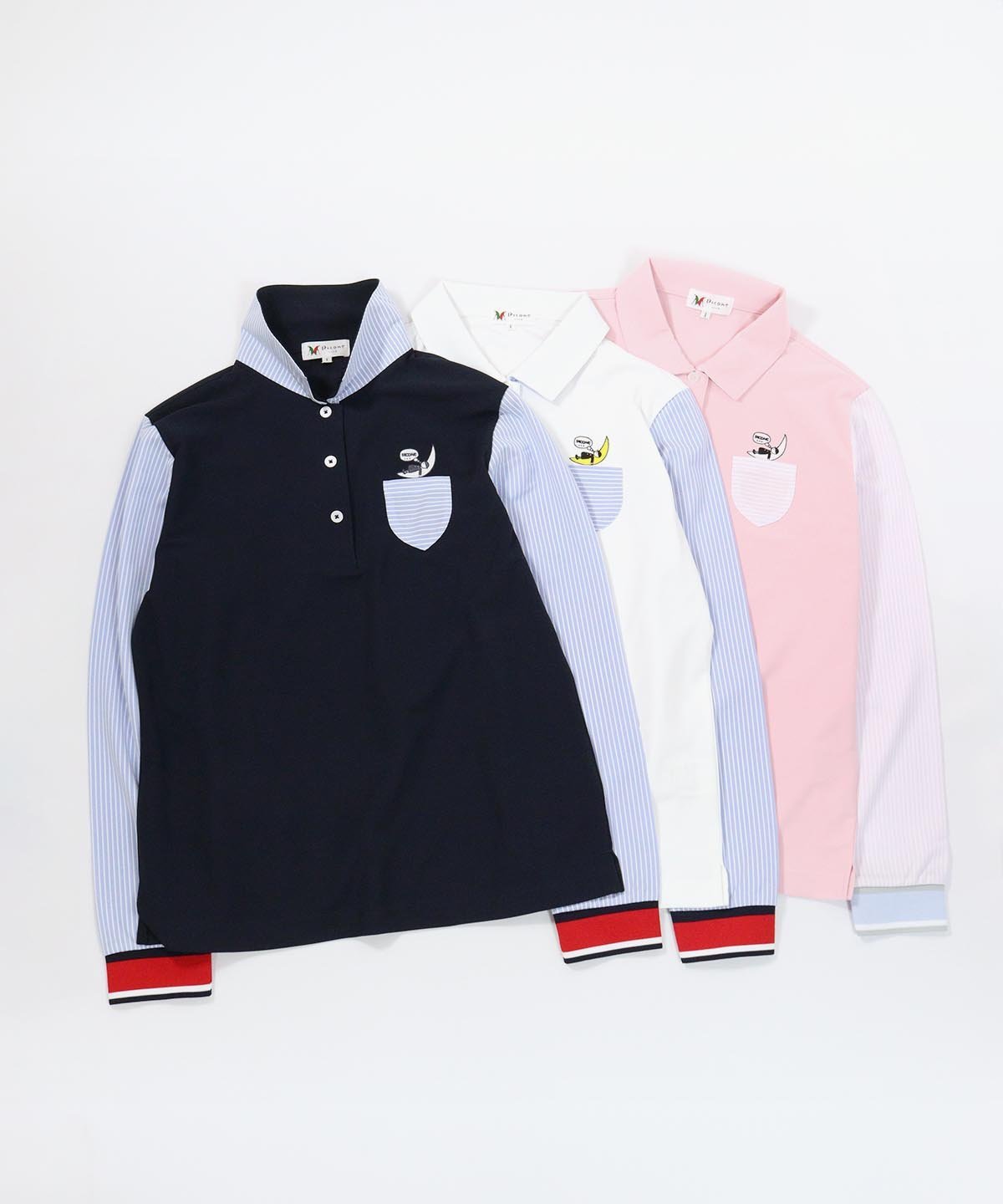 Picone Club｜【ピッコーネクラブ公式】ストライプ切替速乾ポロシャツ