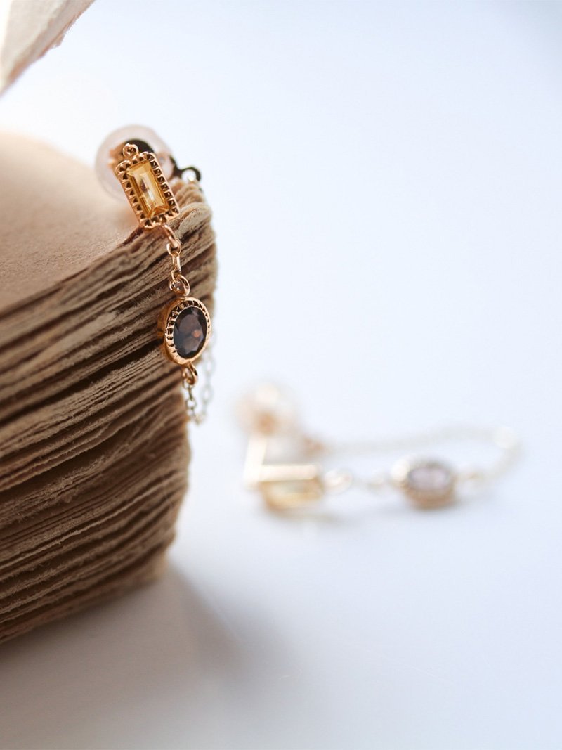 cui-cui｜カラーストーン チェーンフープ ピアス | K10YG | Rakuten