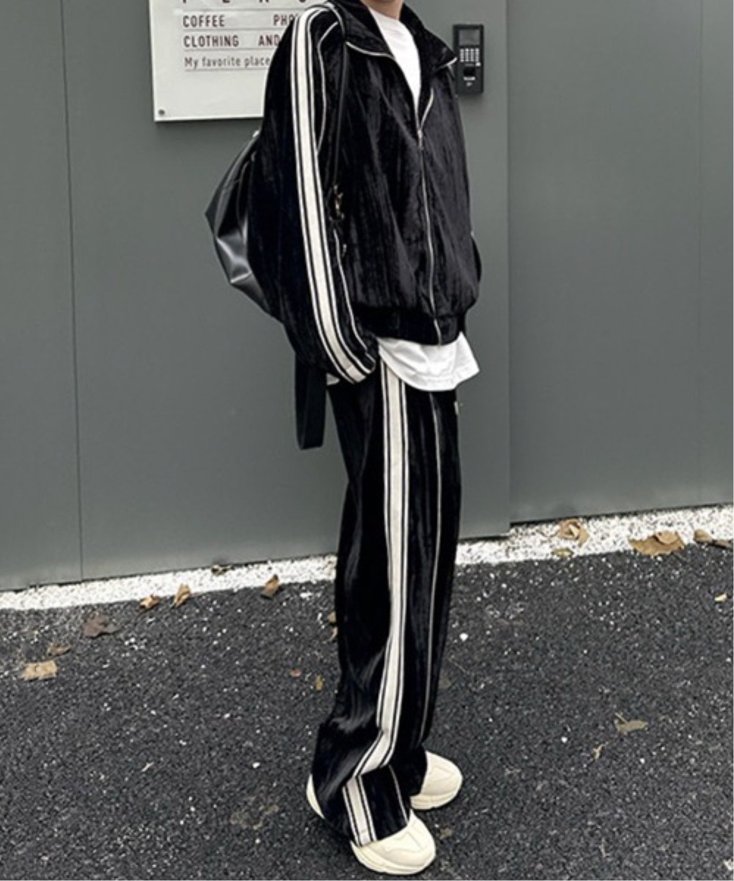 CERCA｜NOWLE/(M)【NOWLE】ライン柄 ベロア トラックジャケット