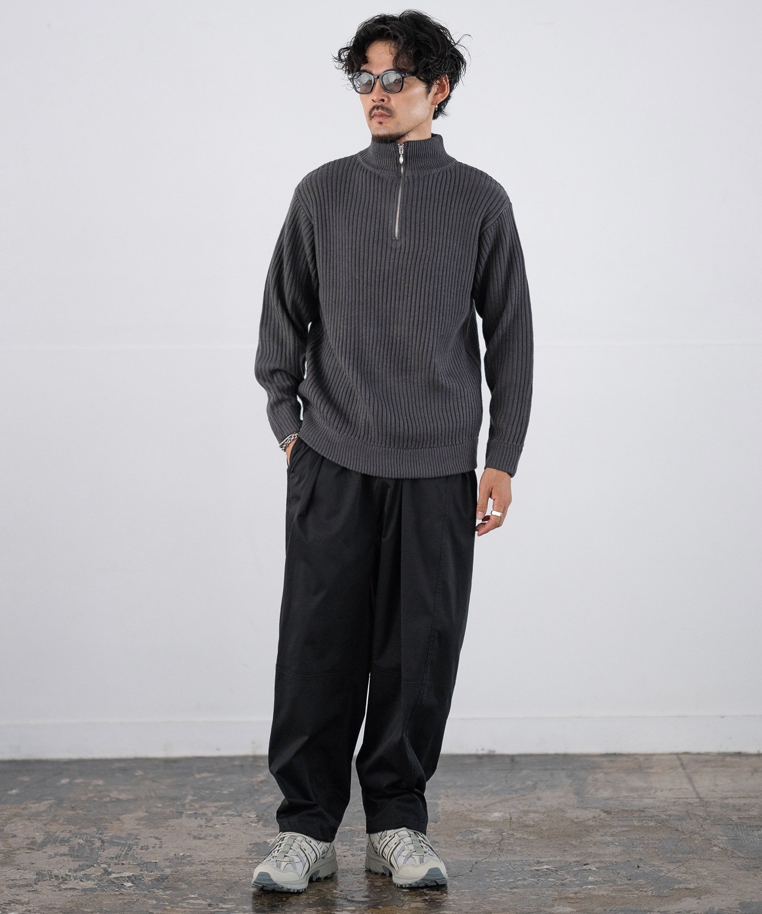 improves｜リブ編み ハーフジップ ニットセーター | Rakuten Fashion