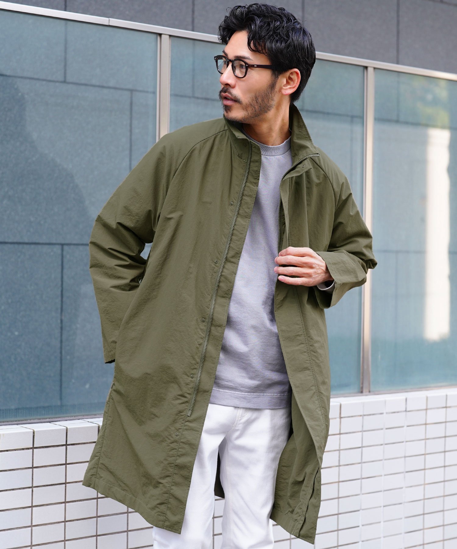 JIGGYS SHOP｜撥水スタンドカラーパッカブルコート スプリングコート