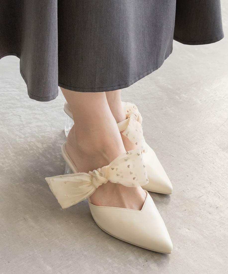 RANDA｜【HEART COLLECTION】2WAYハート刺繍リボンミュール | Rakuten