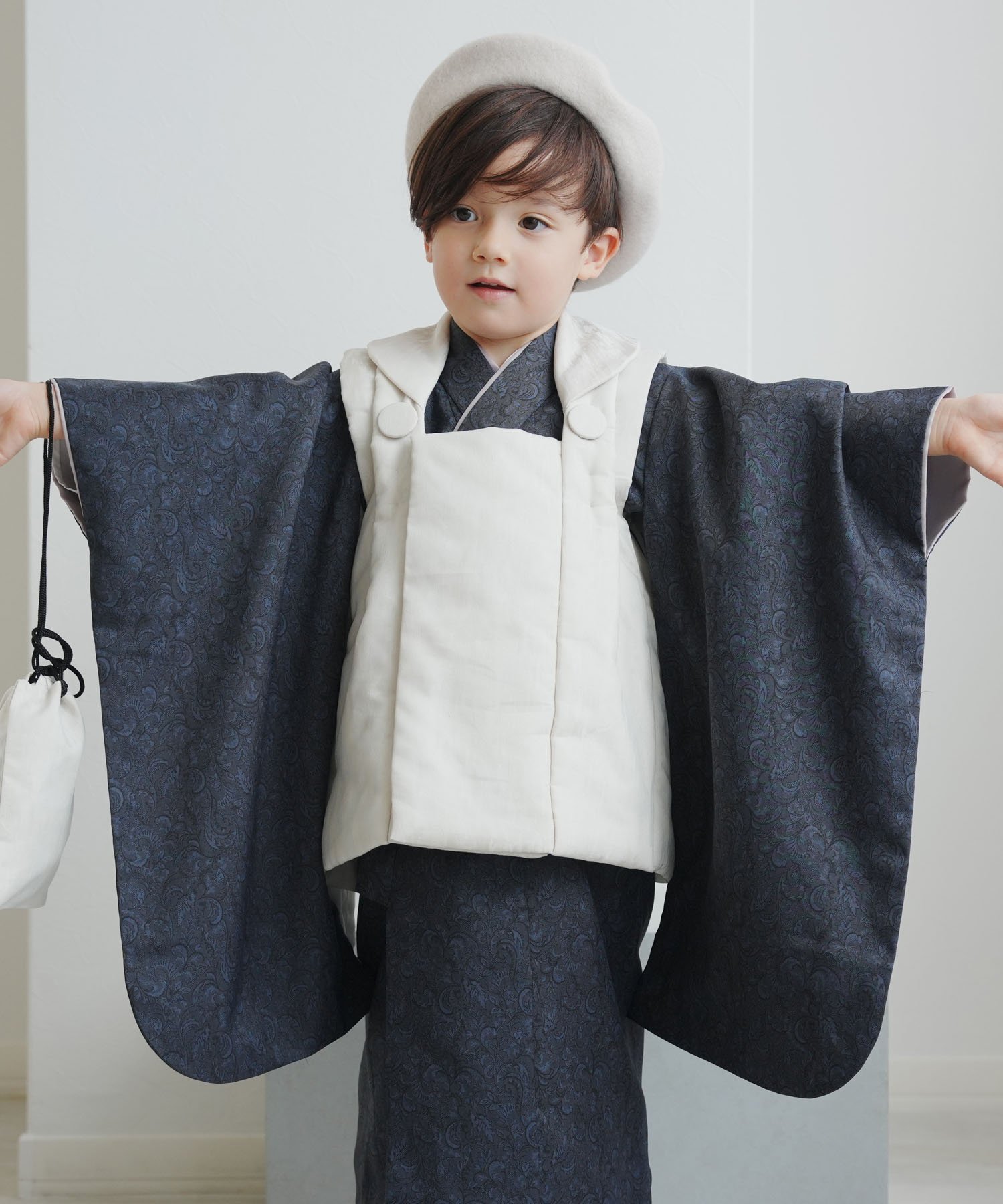 utatane｜ひよこ商店 七五三 着物 3歳 男の子 被布フルセット 象牙色