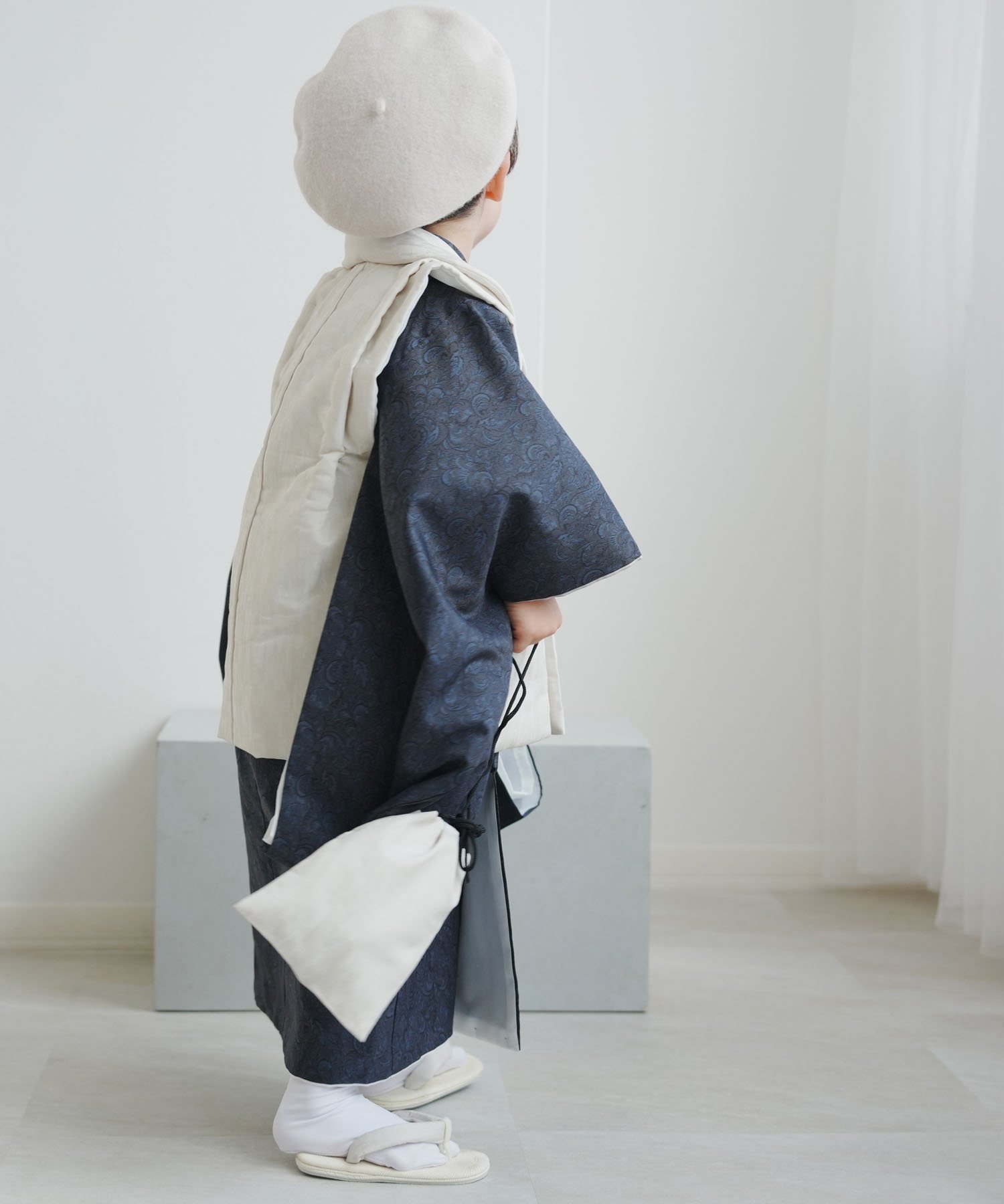 utatane｜ひよこ商店 七五三 着物 3歳 男の子 被布フルセット 象牙色