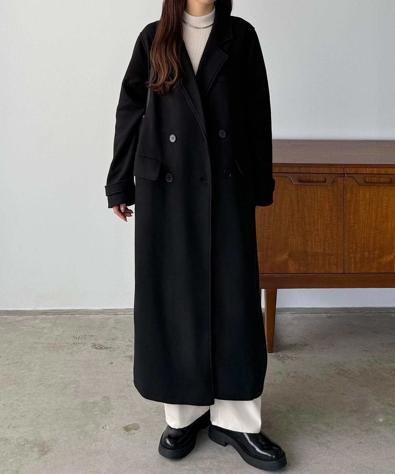 JUNOAH｜callautia ダブルボタンロングチェスターコート | Rakuten