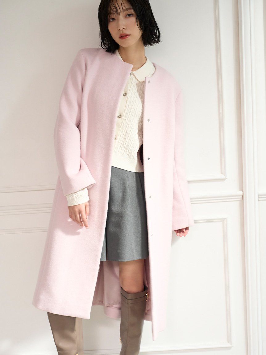 CELFORD｜カシミヤ混ノーカラーコート | Rakuten Fashion(楽天