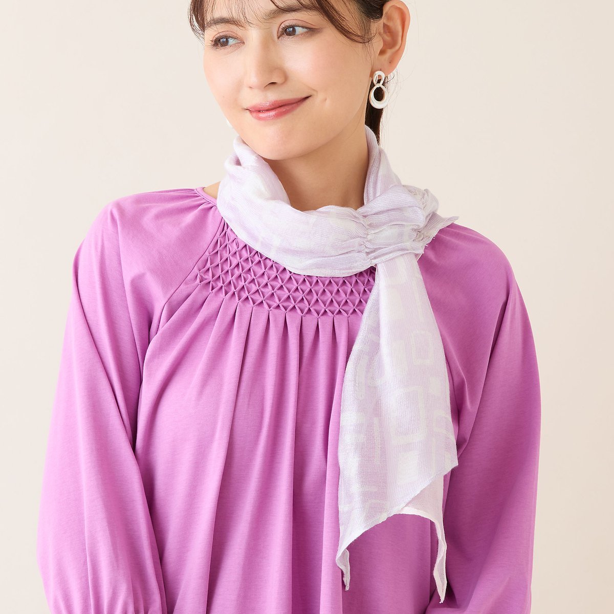 LOBJIE｜レーヨンシルク スクエア柄ストール | Rakuten Fashion(楽天