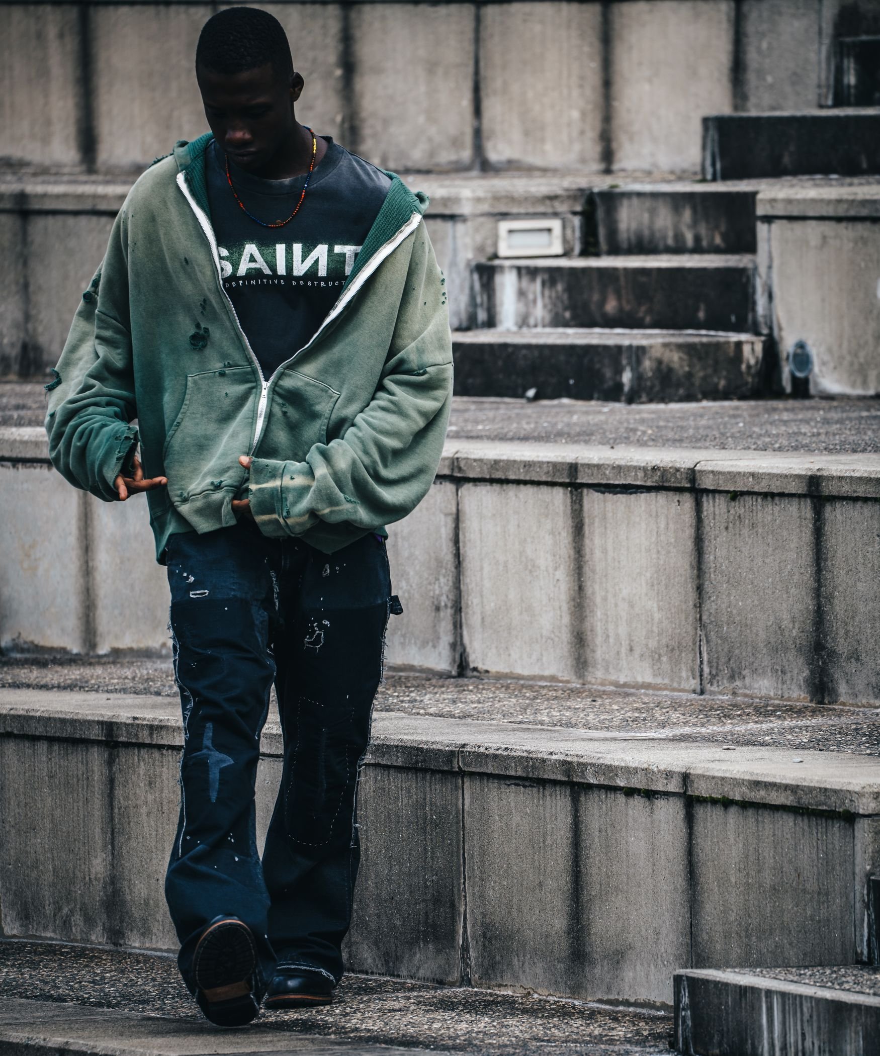 ROYAL FLASH｜SAINT MICHAEL/セントマイケル/HOODIE/DBL-FC ZIP/GREEN
