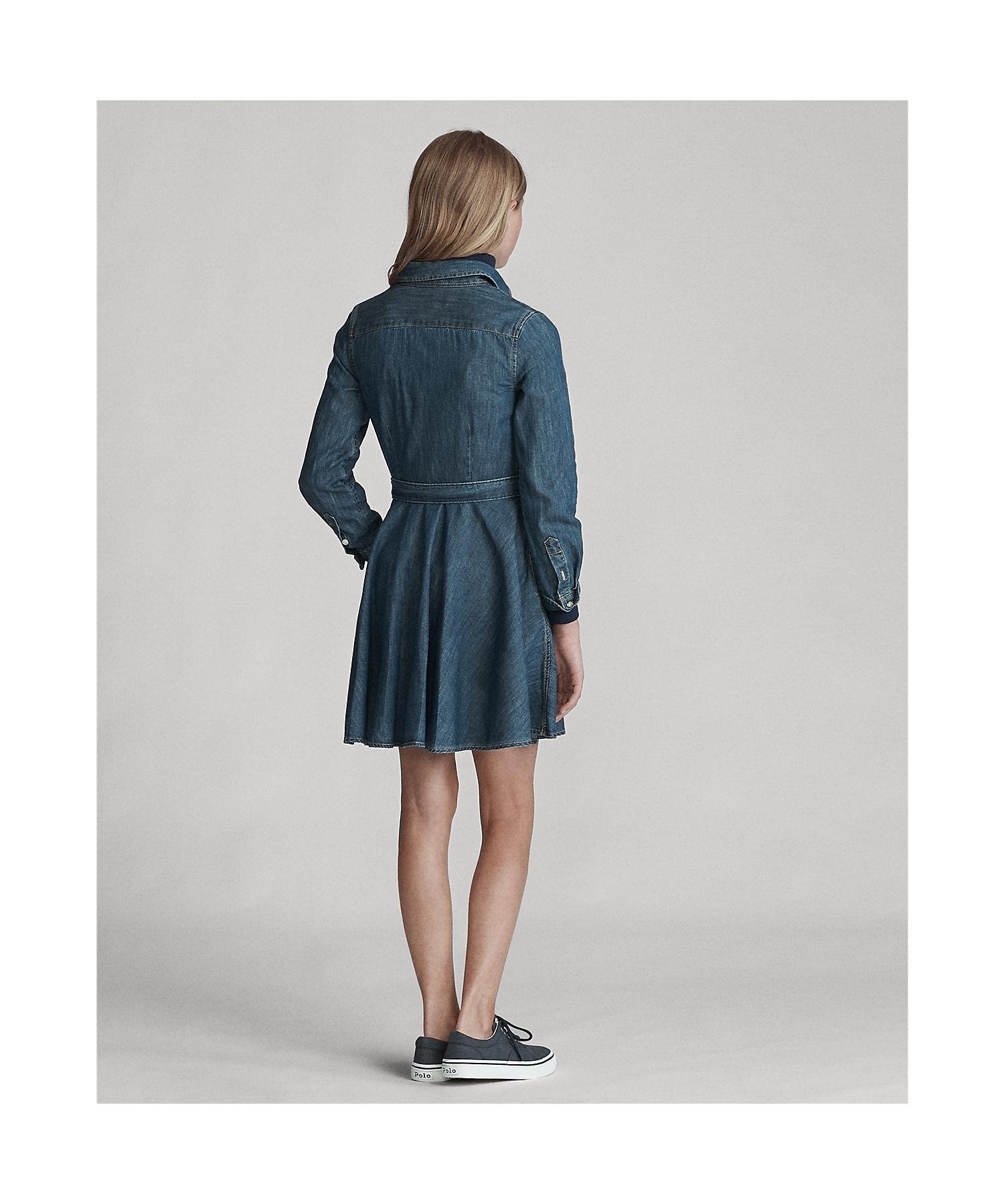 RALPH LAUREN｜(ガールズ 7才~16才)ベルテッド コットン デニム シャツ